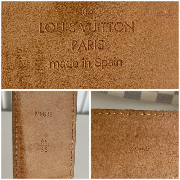 Authentic Louis Vuitton Damier Azur Canvas Leather Gold LV Initials Belt 95/38 main image 11